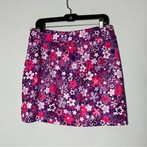 Kimmery Skort Women’s L Purple Floral Retro Groovy Golf Tennis Athletic Stretch